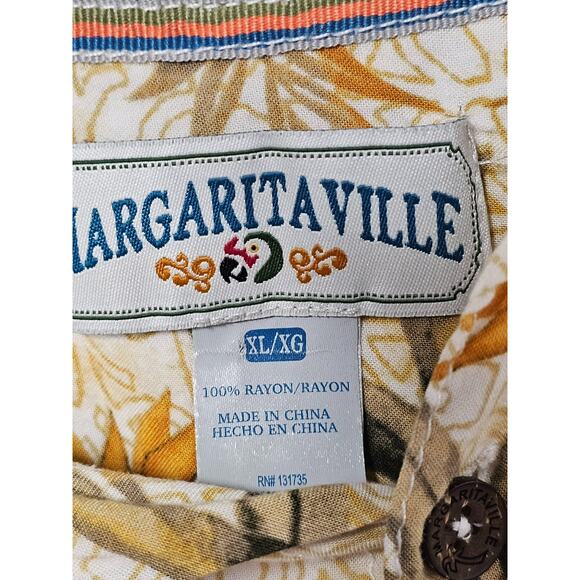 Margaritaville Hawaiian Shirt Mens XL Button Up Bird of Paradise Beach Resort - Picture 2 of 8